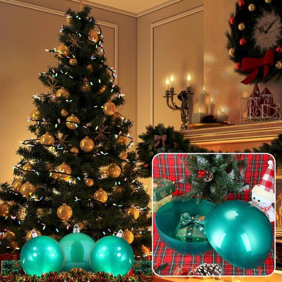 (Set of x3) Extra Large 10" Outdoor Christmas Ornaments Balls Oversized Decor - Picture 1 of 7